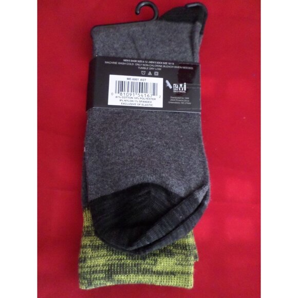 1 Pair Large Marc Ecko Cut & Sew Cotton Crew Socks 6-12 Yellow - Picture 3 of 5